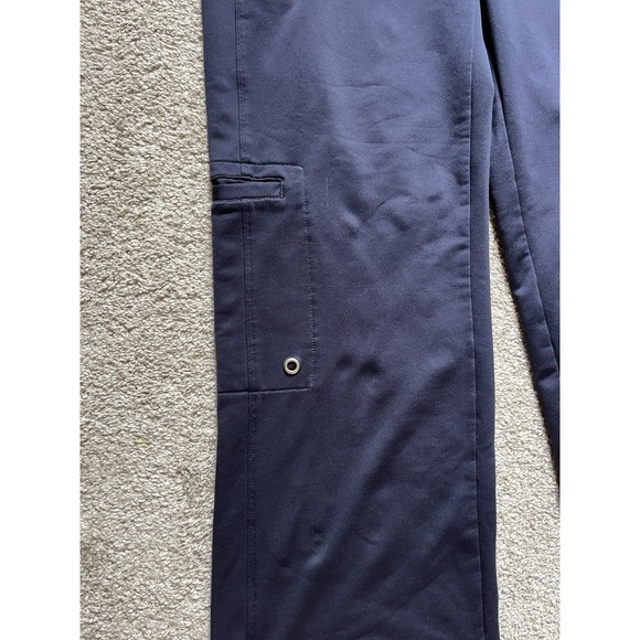 VTG Y2K Wide Leg Cargo Sweats Pants Athletic Lounge Navy Drawstring Size M Lucy - Picture 2 of 6